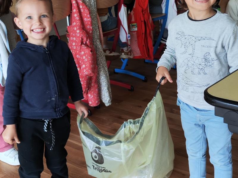 Sensibilisation au tri au restaurant scolaire de Marigné-Peuton